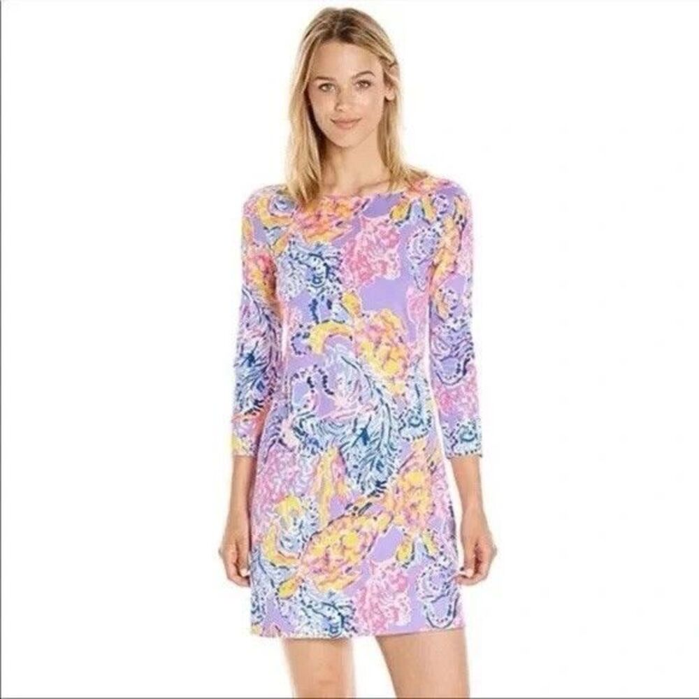 Lilly Pulitzer Lavender Multi Floral Midi Dress